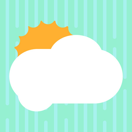 Design business concept Empty copy space modern abstract background. Sun Hiding Shining Behind Blank Fluffy Color Cloud Vector for Poster Adsのイラスト素材
