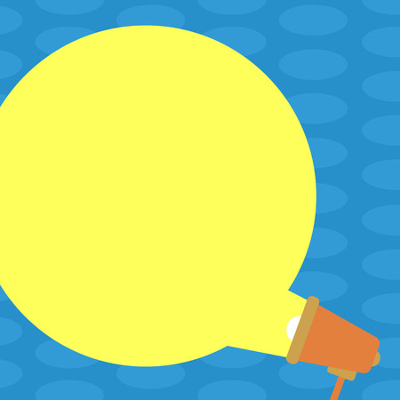 Design business concept Empty copy text for Web banners promotional material mock up template. Blank Round Color Speech Bubble Coming Out of Megaphone for Announcementのイラスト素材