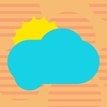 Business Empty template for Layout for invitation greeting card promotion poster voucher. Sun Hiding Shining Behind Blank Fluffy Color Cloud Vector for Poster Adsのイラスト素材