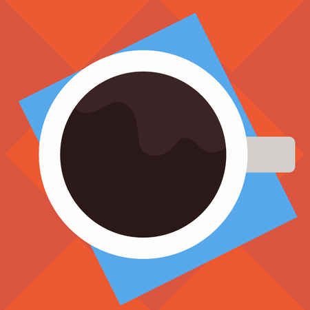 Design business concept Business ad for website promotion banners empty social media ad. Top View of Drinking Cup Filled with Beverage on Color Paper Vectorのイラスト素材