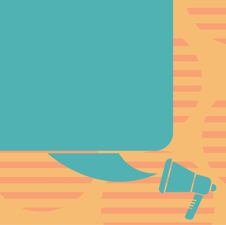 Business Empty template for Layout for invitation greeting card promotion poster voucher. Color Silhouette of Blank Square Speech Bubble and Megaphone Vectorのイラスト素材