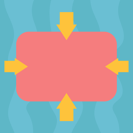 Business concept Empty template copy space isolated Posters coupons promotional material. Arrows on Four Sides of Blank Rectangular Shape Pointing Inward Vectorのイラスト素材