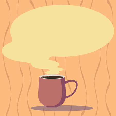 Design business concept Empty copy text for Web banners promotional material mock up template. Mug Vector Cup of Hot Coffee with Blank Color Speech Bubble as Steam iconのイラスト素材