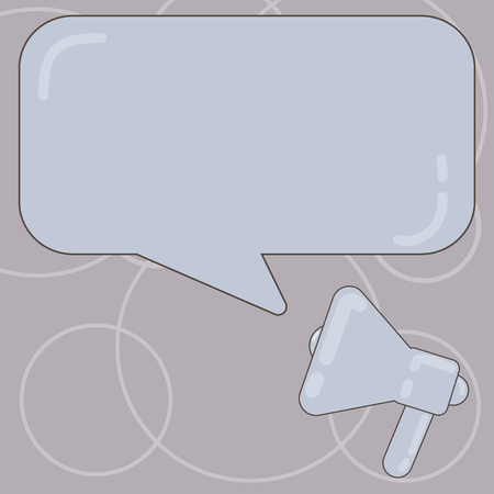 Business concept Empty template copy space isolated Posters coupons promotional material. Megaphone Vector and Blank Rectangular Color Speech Bubble with Reflectionのイラスト素材