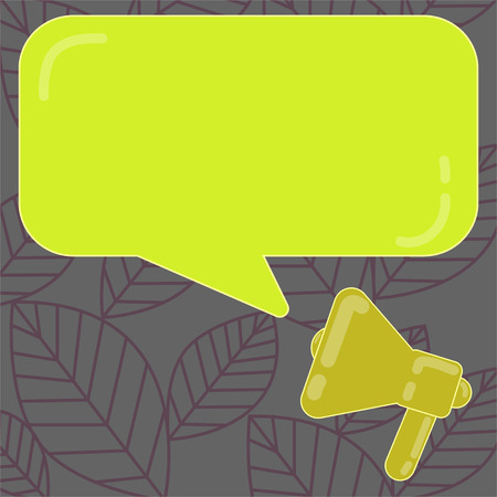 Design business concept Empty copy space modern abstract background. Megaphone Vector and Blank Rectangular Color Speech Bubble with Reflectionのイラスト素材