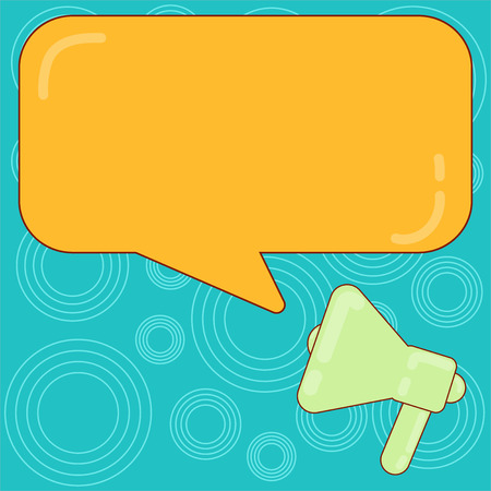 Business Empty template for Layout for invitation greeting card promotion poster voucher. Megaphone Vector and Blank Rectangular Color Speech Bubble with Reflectionのイラスト素材