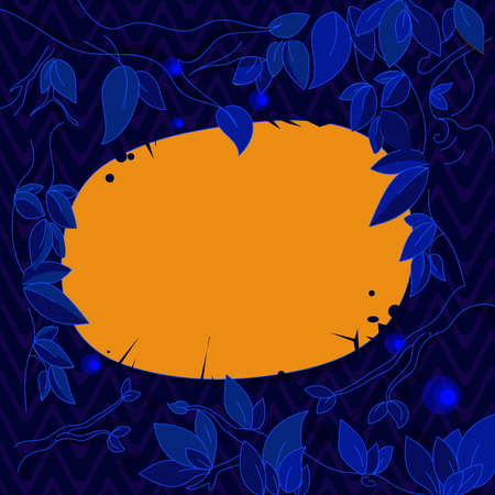 Design business concept Business ad for website promotion banners empty social media ad. Tree Branches Scattered with Leaves Surrounding Blank Color Text Spaceのイラスト素材