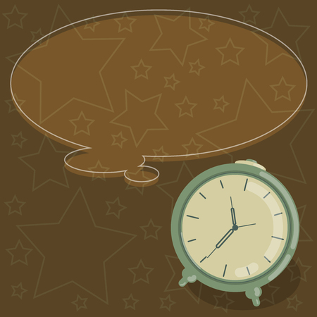 Design business concept Business ad for website promotion banners empty social media ad. Blank Color Thought Speech Bubble with Outline and Alarm Clock Vectorのイラスト素材