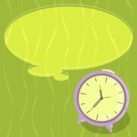 Business Empty template for Layout for invitation greeting card promotion poster voucher. Blank Color Thought Speech Bubble with Outline and Alarm Clock Vectorのイラスト素材