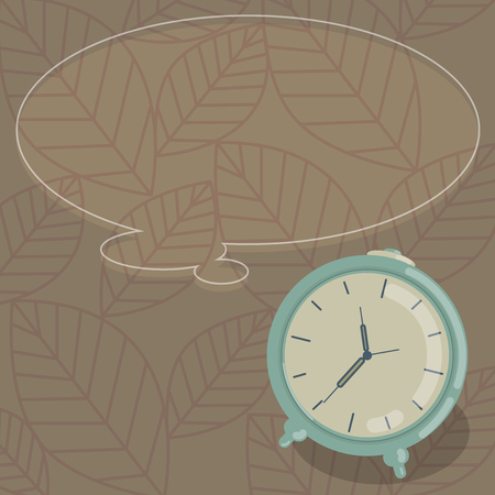 Design business concept Empty copy text for Web banners promotional material mock up template. Blank Color Thought Speech Bubble with Outline and Alarm Clock Vectorのイラスト素材