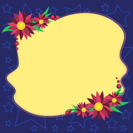 Design business concept Business ad for website promotion banners empty social media ad. Blank Uneven Color Shape with Flowers Border for Cards Invitation Adsのイラスト素材