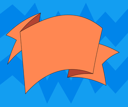 Design business concept Business ad for website promotion banners empty social media ad. Folded 3D Ribbon Strip Solid Color Blank Sash Vector for Celebrationのイラスト素材