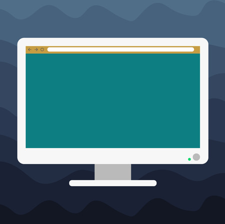 Design business concept Empty copy text for Web banners promotional material mock up template. Blank Computer Desktop Monitor Color Screen Mounted with Progress Barのイラスト素材