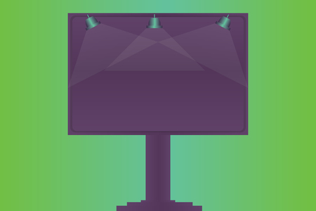 Design business concept Empty copy space modern abstract background. Blank Lamp Lighted Color Signage Outdoor Ads Vector Mounted on One Legのイラスト素材