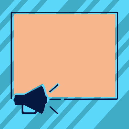 Design business concept Empty copy space modern abstract background. Megaphone Sound icon Outlines Blank Square Loudspeaker Text Space Vectorのイラスト素材