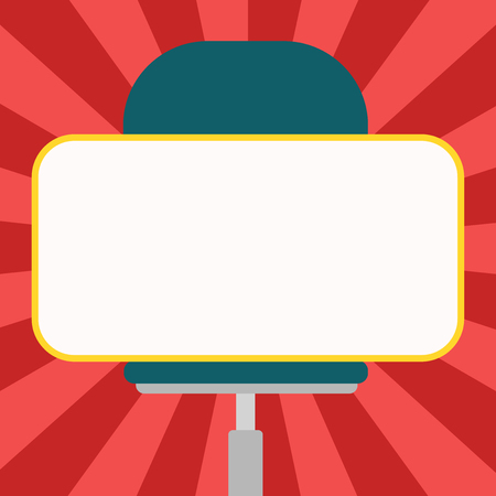 Design business Empty copy space text for Ad website promotion isolated Banner template. Blank Rectangular Shape Sticker Sitting Horizontally on a Swivel Chairのイラスト素材