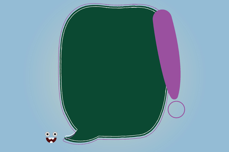 Business Empty template for Layout for invitation greeting card promotion poster voucher. Blank Color Speech Bubble Outlined with Exclamation Point Monster Face iconのイラスト素材