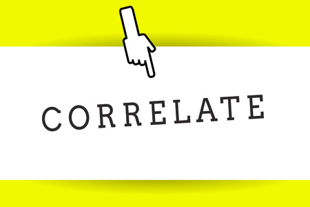Conceptual hand writing showing Correlate. Business photo showcasing have mutual relationship or connection in which one thing affects Back of right Hand Index pointing downward Thumb showing Conceptual hand writing showing Correlate. Business photo showcasing have mutual relationship or connection in which one thing affects Back of right Hand Index pointing downward Thumb showing