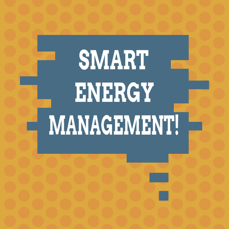 Writing note showing Smart Energy Management. Business photo showcasing Lessen consumer dependence on conventional energy Speech Bubble in Puzzle Piece Shape for Presentation Adsの写真素材