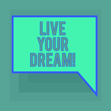 Conceptual hand writing showing Live Your Dream. Business photo text Motivation be successful inspiration happiness achieve goals Blank Deformed Color Round Shape with Small Circlesの写真素材