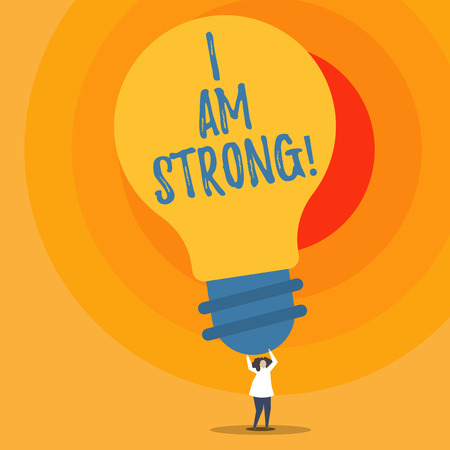 Writing note showing I Am Strong. Business photo showcasing Have great strength being healthy powerful achieving everythingの写真素材