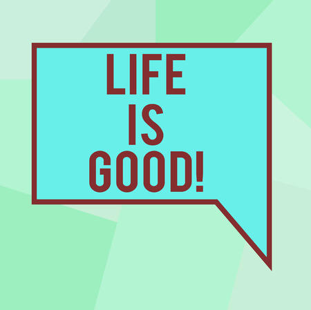 Conceptual hand writing showing Life Is Good. Business photo text Obtain everything you want and more have health great job Blank Deformed Color Round Shape with Small Circlesの写真素材