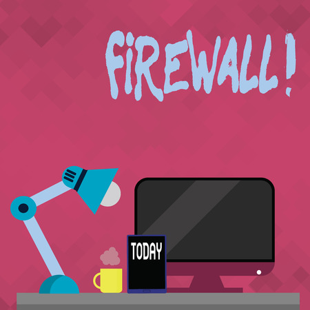 Word writing text Firewall. Business concept for Malware protection prevents internet fraudsの写真素材