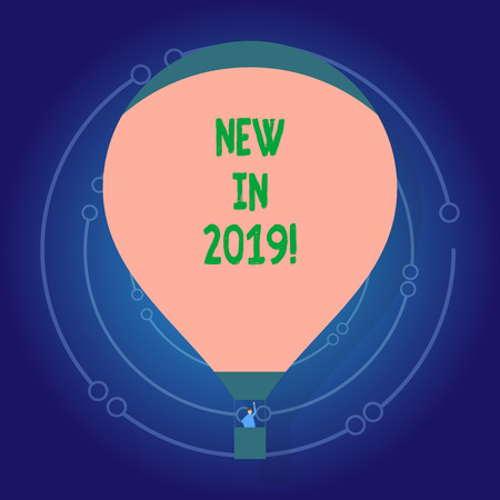 Text sign showing New In 2019. Business photo showcasing upcoming year resolution Advertising new product Specsの写真素材