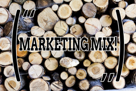 Text sign showing Marketing Mix. Business photo text Actions to promote brand product in market...