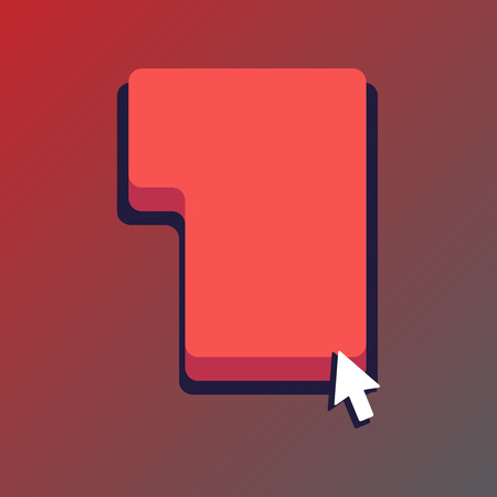 Direction to Press or Click the Red Keyboard Command Key with Arrow Cursor Design business Empty template isolated Minimalist graphic layout template for advertisingのイラスト素材