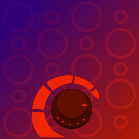 Volume Control Metal Knob with Marker Line and Colorful Loudness Indicator Design business concept Empty copy space modern abstract backgroundのイラスト素材