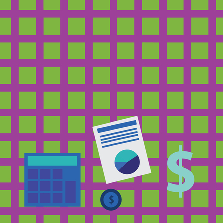 Computing Dollar Investment in Gold and Presenting Data thru Pie Chart Graph Design business concept Empty template copy space text for Ad website isolatedのイラスト素材