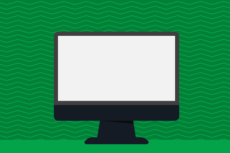 Blank Space Desktop Computer Colorful Monitor Screen Freestanding on Table Design business concept. Business ad for website and promotion banners. empty social media adのイラスト素材