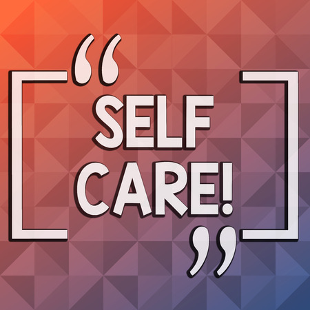 Word writing text Self Care. Business photo showcasing practice of taking action preserve or improve ones own health Infinite Multi Tone Color Triangle Shape in Pyramid Pattern with Dimensionの写真素材