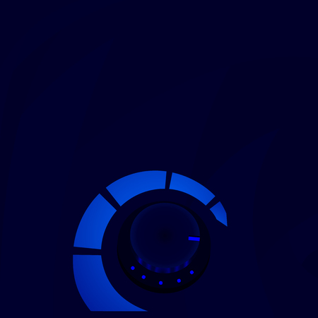 Volume Control Metal Knob with Marker Line and Colorful Loudness Indicator Design business concept Empty template copy space text for Ad website isolatedのイラスト素材