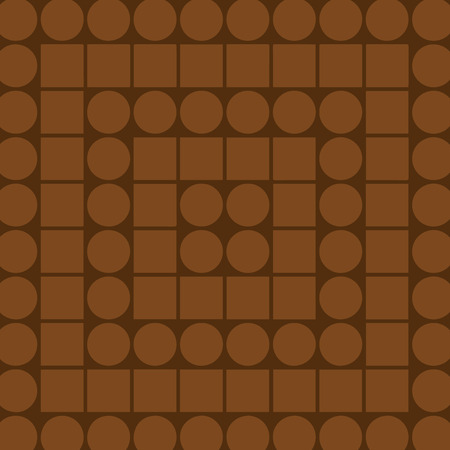 Combination of Brown Squares and Circles Forming Concentric Style Pattern Design business concept Empty template copy space text for Ad website isolatedのイラスト素材