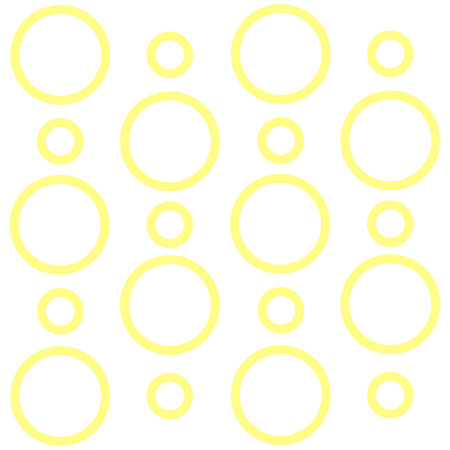 Seamless Printable Pattern of Yellow Loop Rings in Random on White Isolated Business Empty template for Layout for invitation greeting card promotion poster voucherのイラスト素材