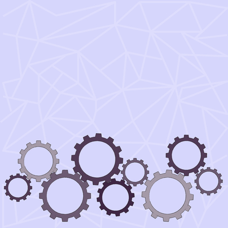 Colorful Cog Wheel Gear Engaging, Interlocking and Tesselating Flat Style Design business concept Empty copy text for Web banners promotional material mock up templateのイラスト素材