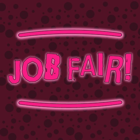 Writing note showing Job Fair. Business concept for event in which employers recruiters give information to employees Seamless Maroon Circles in Different Sizes Scattered in Random Patternの写真素材