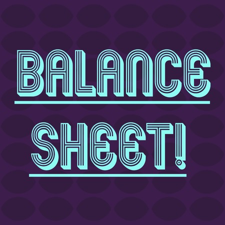 Text sign showing Balance Sheet. Business photo text financial statement that report a company s is assets liabilities Oval Geometric Shape in Rows and Columns in Violet Monochrome Round Patternの写真素材