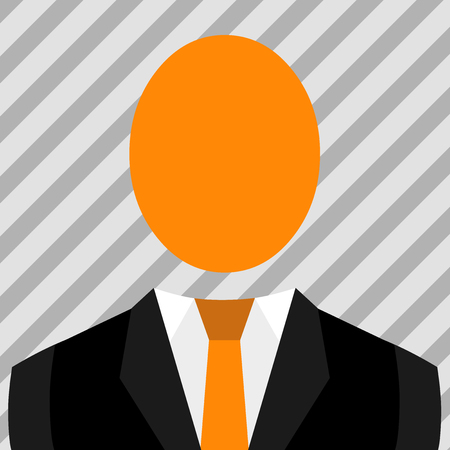 Symbolic Drawing Emblematic Figure of Man Formal Suit Oval Faceless Head Business Empty template for Layout for invitation greeting card promotion poster voucherのイラスト素材