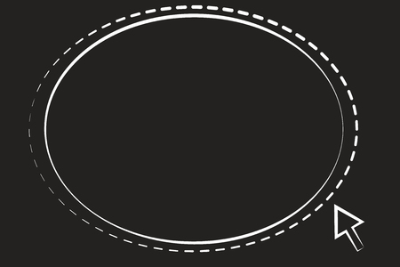 Empty Oval Shape Speech Bubble Copy Space in Dashed Line Frame Isolated Design business concept Empty copy text for Web banners promotional material mock up template.のイラスト素材