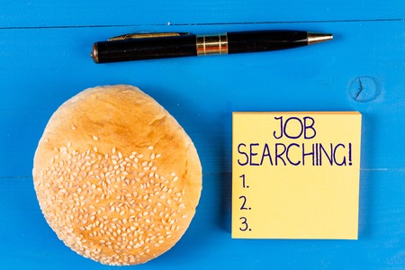 Handwriting text Job Searching. Conceptual photo The act of looking for employment Job seeking or job huntingの写真素材
