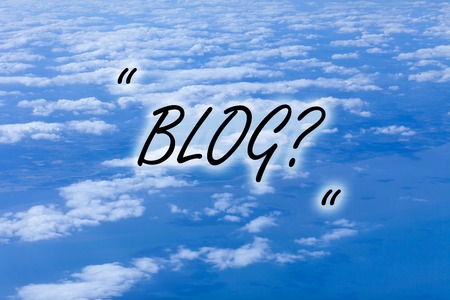 Writing note showing Blog question. Business concept for regularly updated website web page run by individualの写真素材