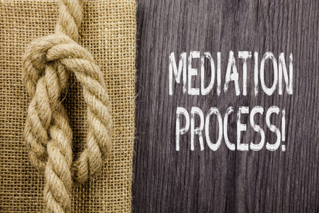 Text sign showing Mediation Process. Business photo showcasing informal and flexible dispute resolution processの写真素材
