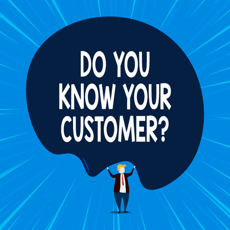 Writing note showing Do You Know Your Customer Question. Business concept for service identify clients with relevant informationの写真素材