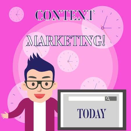 Conceptual hand writing showing Content Marketing. Concept meaning involves creation and sharing of online materialの写真素材