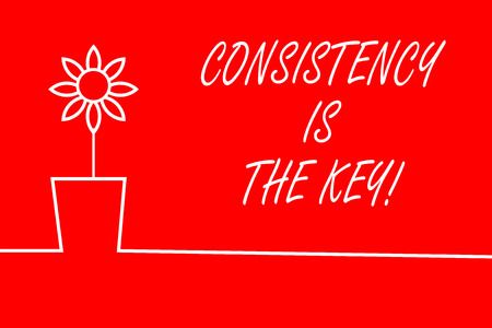 Text sign showing Consistency Is The Key. Business photo showcasing by Breaking Bad Habits and Forming Good Onesの写真素材