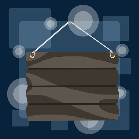 Hook Up Blank Sign Plate. Empty Wooden Signboard with Lope for Hang. Design business Empty template isolated Minimalist graphic layout template for advertisingのイラスト素材