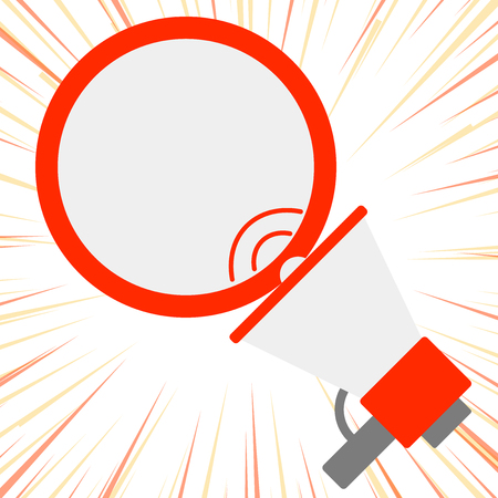 Speaking trumpet empty round stroked speech text. Balloon announcement design business. Empty copy space text for ad website promotion isolated banner templateのイラスト素材